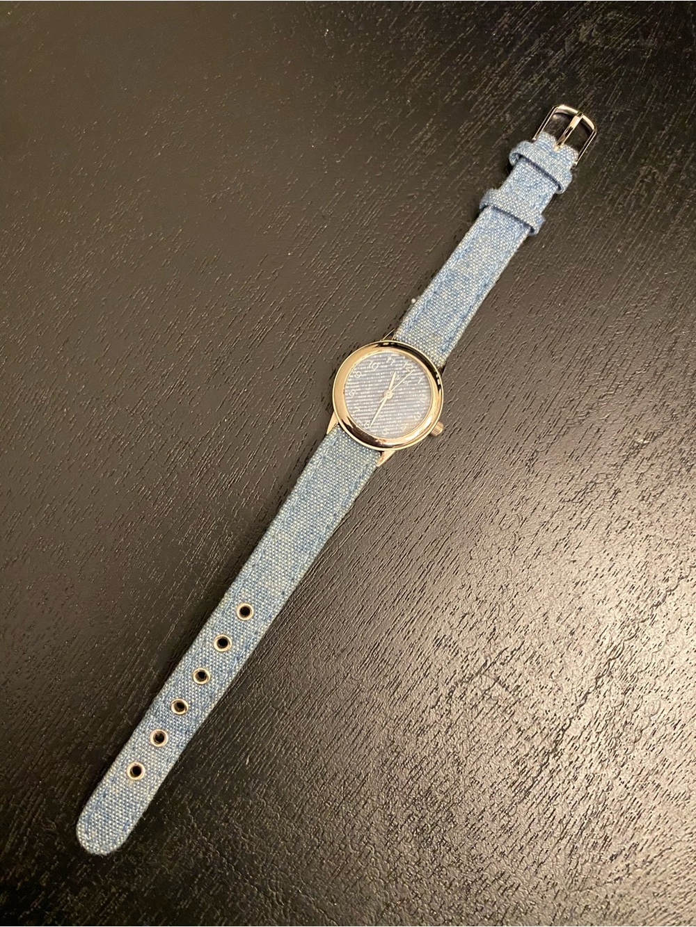 Geneva blue denim women’s quartz watch